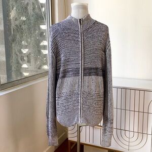 GUESS Originals Nena Mock Neck Zip Cardigan Sweater ~ Ore/Black Multi, Sz M, NWT